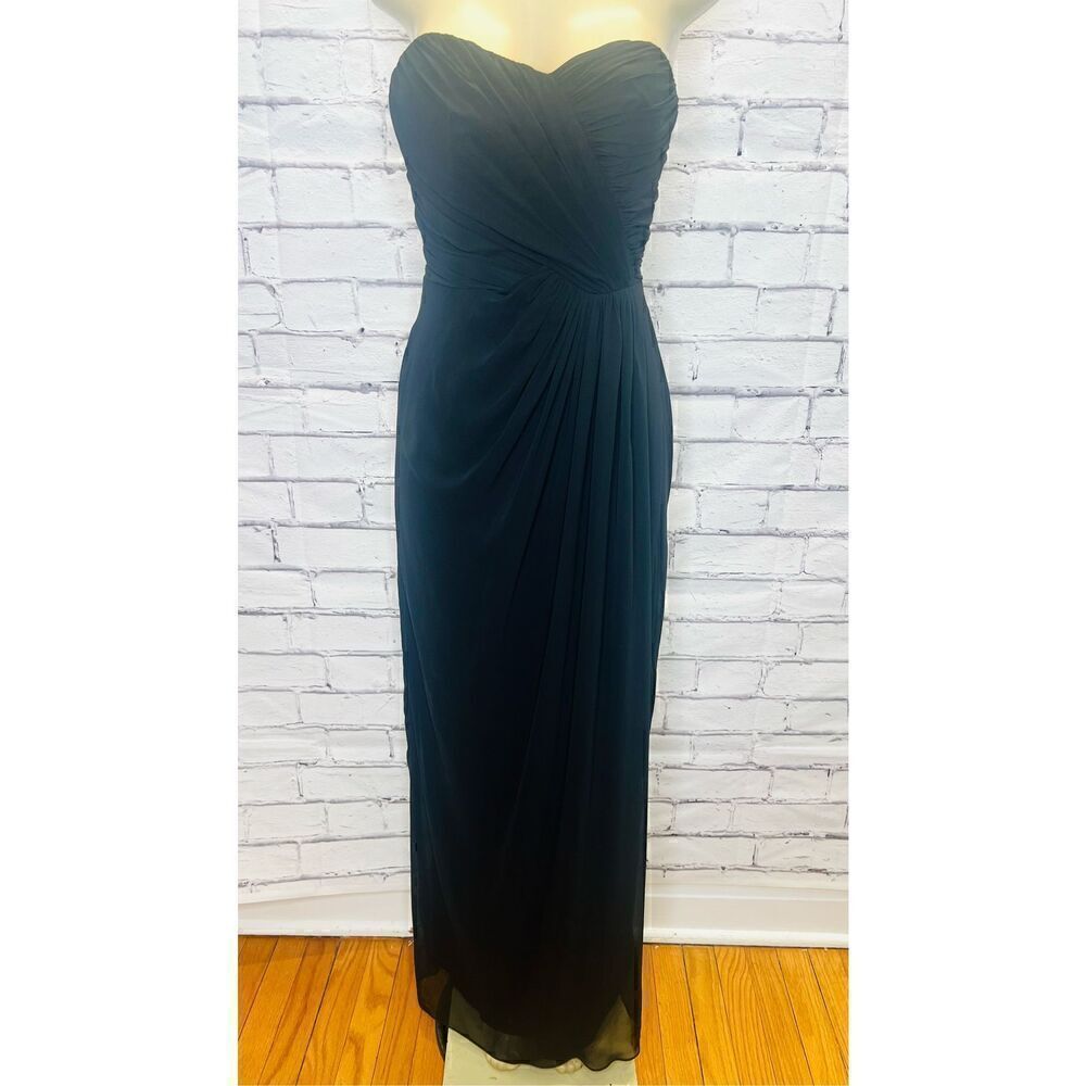 Dressy Collection Womens Black Ruched Sweetheart Neckline Strapless Gown Size 6